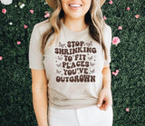 "Stop Shrinking" Screen Print Graphic Tee
