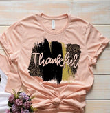 “Thankful” Metallic Gold and Black Screen Print Custom Graphic Tee