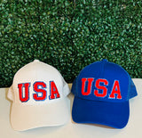 "USA Pride" Chenille Patch Ponytail Baseball Hat