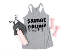 “Savage Classy Bougie Ratchet” Screen Print Graphic Tank