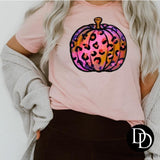 “Pink Glitter Leopard Pumpkin" Screen Print Custom Graphic Tee