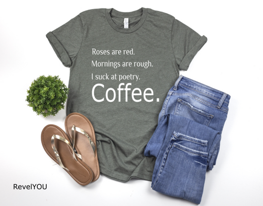 “Poetry, Coffee” Screen Print Graphic Tee