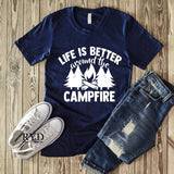 “Life Is Better Around The Campfire" Screen Print Graphic Tee