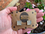 “Bubbly Personality” Square Druzy Stud Earrings
