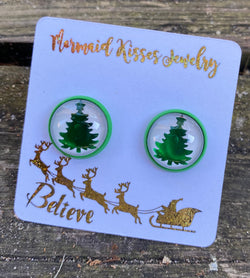 “Deck The Halls” Holiday Themed Post Style Earrings