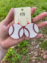 "Take Me Out to the Ballgame" Baseball Themed Acrylic Dangle Earrings