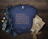 "Apples and Crisp Air” Screen Print Custom Graphic Tee