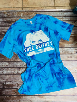 “Free Britney” Reverse Tie Dye Fan Art Screen Print Graphic Tee