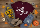 “Hello Fall" Custom Screen Print Graphic Tee