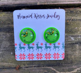 “Deck The Halls” Holiday Themed Post Style Earrings
