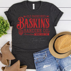 “Baskin’s Sardine Oil” Screen Print Graphic Tee