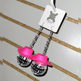 "Disco Ball Cowgirl" Earrings with Hat