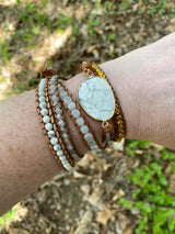 "Matches My Vibe" Natural and Glass Stone Wrap Bracelet