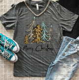 "Merry Christmas Fanciful Trees” Screen Print Tee