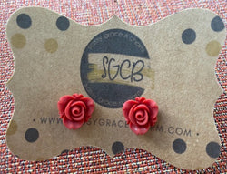 Red Roses Post Earrings