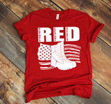 "RED Friday With Boots" Graphic Tee